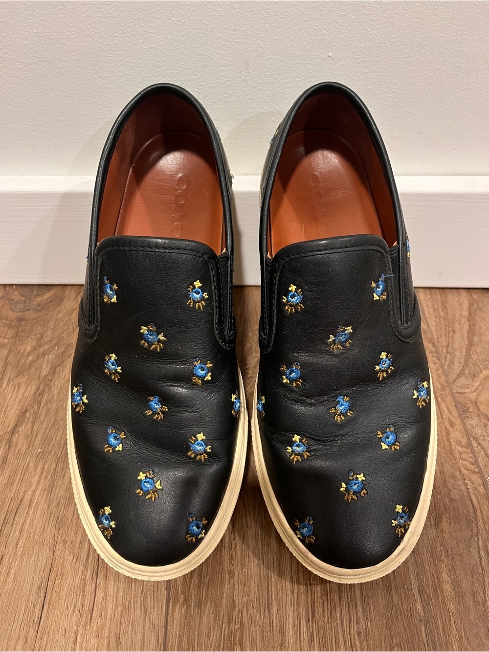 COACH Prairie Floral Leather Slip On Sneaker - Picture 2 of 13